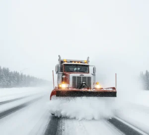 Snow removal in Buffalo, NY with snow blower and plow clearing driveways