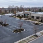 Quiet Winter Commercial Parking Lot